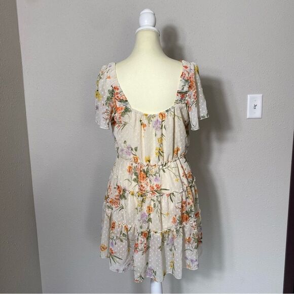 Flowy Fairycore Floral Whimsical Tiered Spring Dress Women's Size 11 - Picture 11 of 16